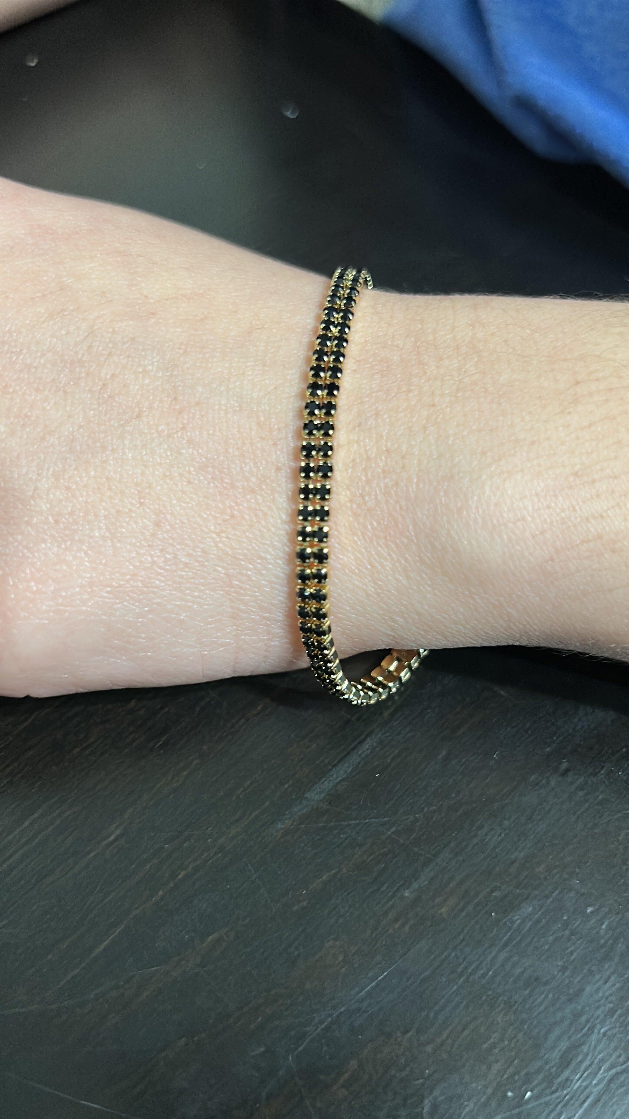 Black stone tennis bracelet
